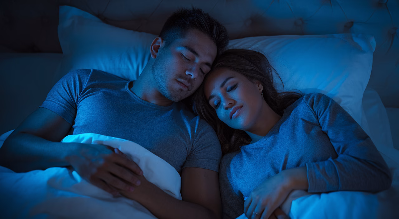 Snoring solutions for couples Couple sleeping peacefully