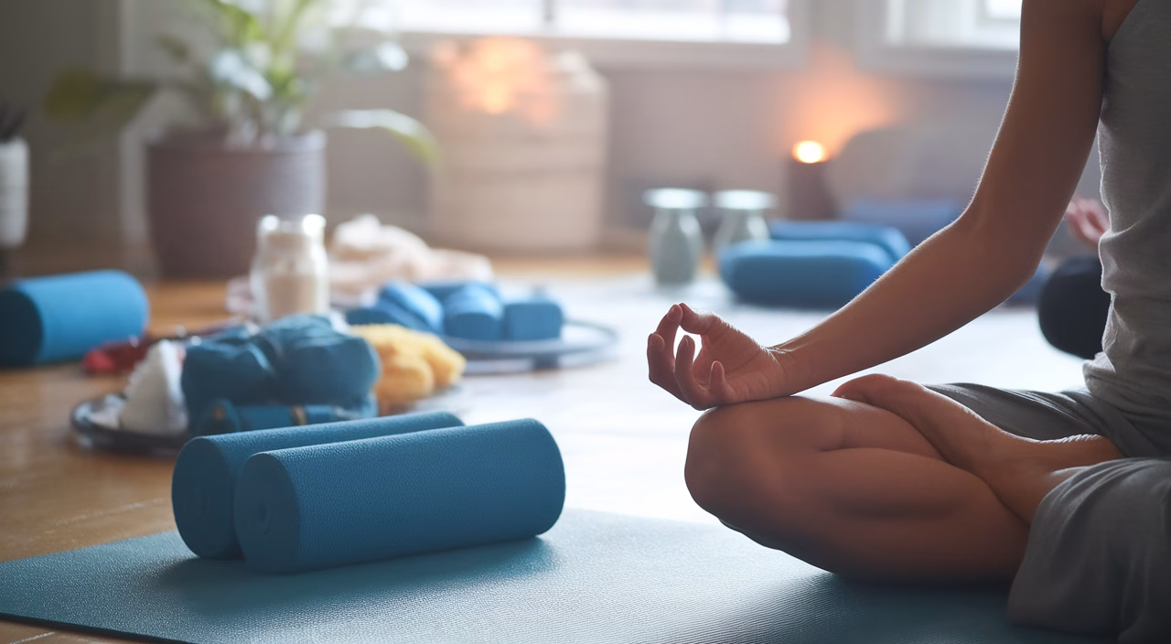 Yoga and meditation to reduce snoring person meditating for sleep