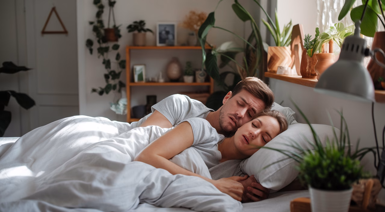 Tips for sleeping with a snorer Partner helping snorer