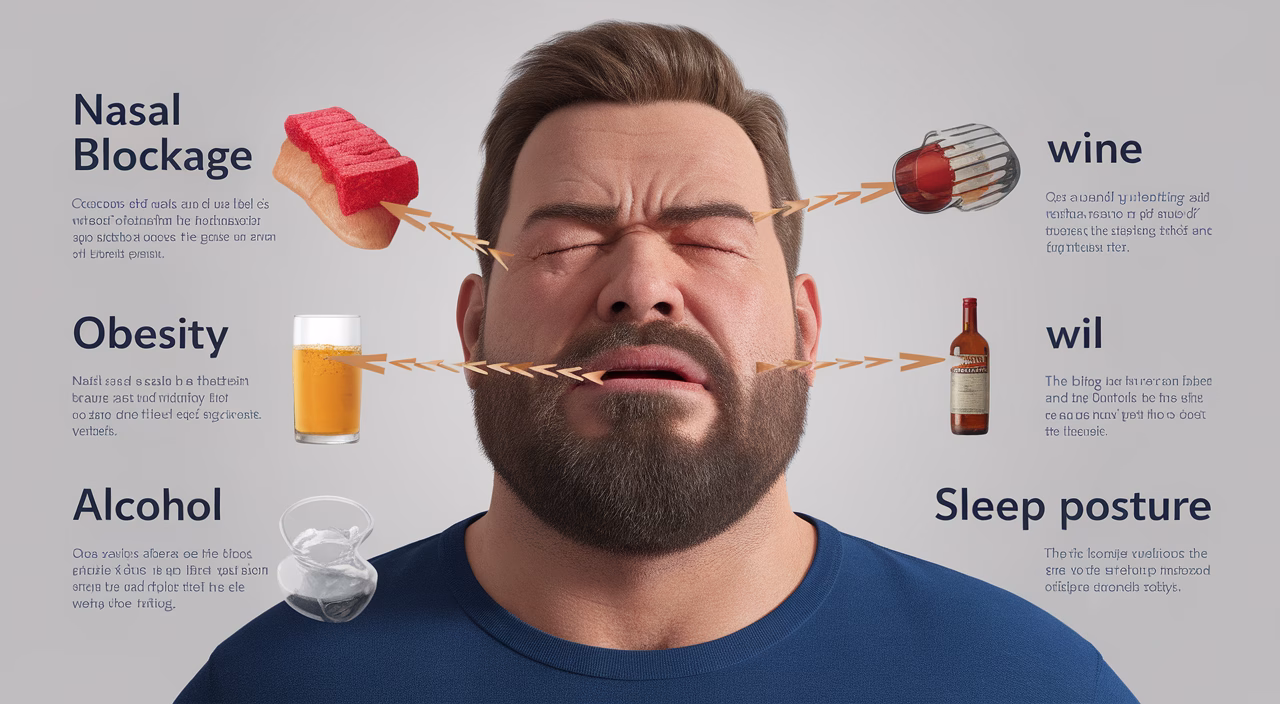 Common causes of snoring Causes of snoring diagram