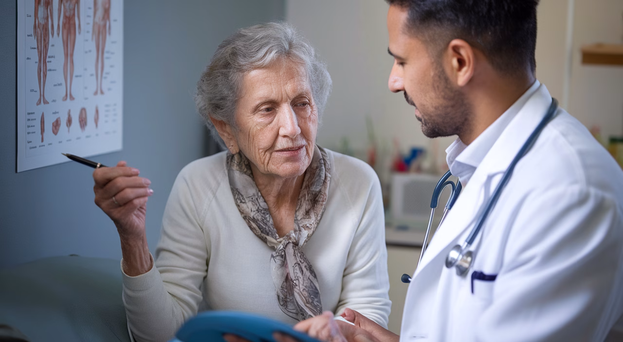 Surgical options for snoring treatment Doctor explaining snoring surgery options